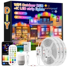 IP67 132FT Continuous RGB+IC DIY Design Outdoor Led Strip Lights Waterproof w...