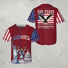 America 250 Years 1776 2026 Baseball Jersey We The People Semiquincentennial Pat
