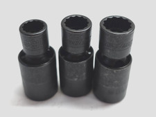 Snap-on Tools New 3pc 38 Drive 716 12 916 12pt Impact Swivel Socket Set