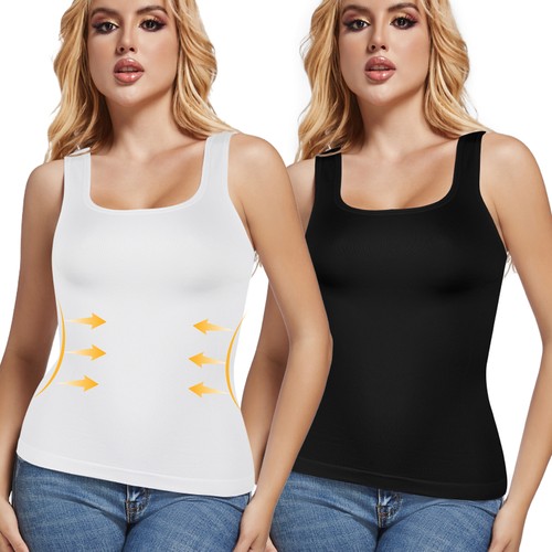 Tummy Control Tank Top Women Compression Shapewear Cami Camisole Shaper Vest US - Picture 2 of 24