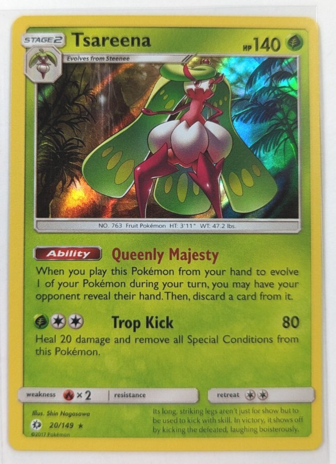 Pokémon TCG Tsareena Sun & Moon Base Set 20/149  Holo Rare VLP