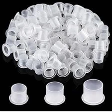 Tattoo Ink Caps, 300 Pack Disposable Clear Pigment Cups with Wide Flange Base...