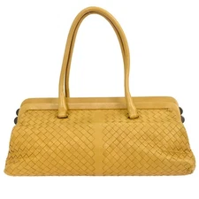 Bottega Veneta Yellow Lambskin Intrecciato Handbag 131670V00167661 135249