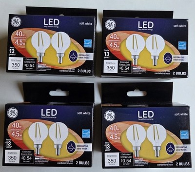 LOT OF 4 Lighting 24535 Clear Finish Light Bulb Dimmable LED Daylight Decorative