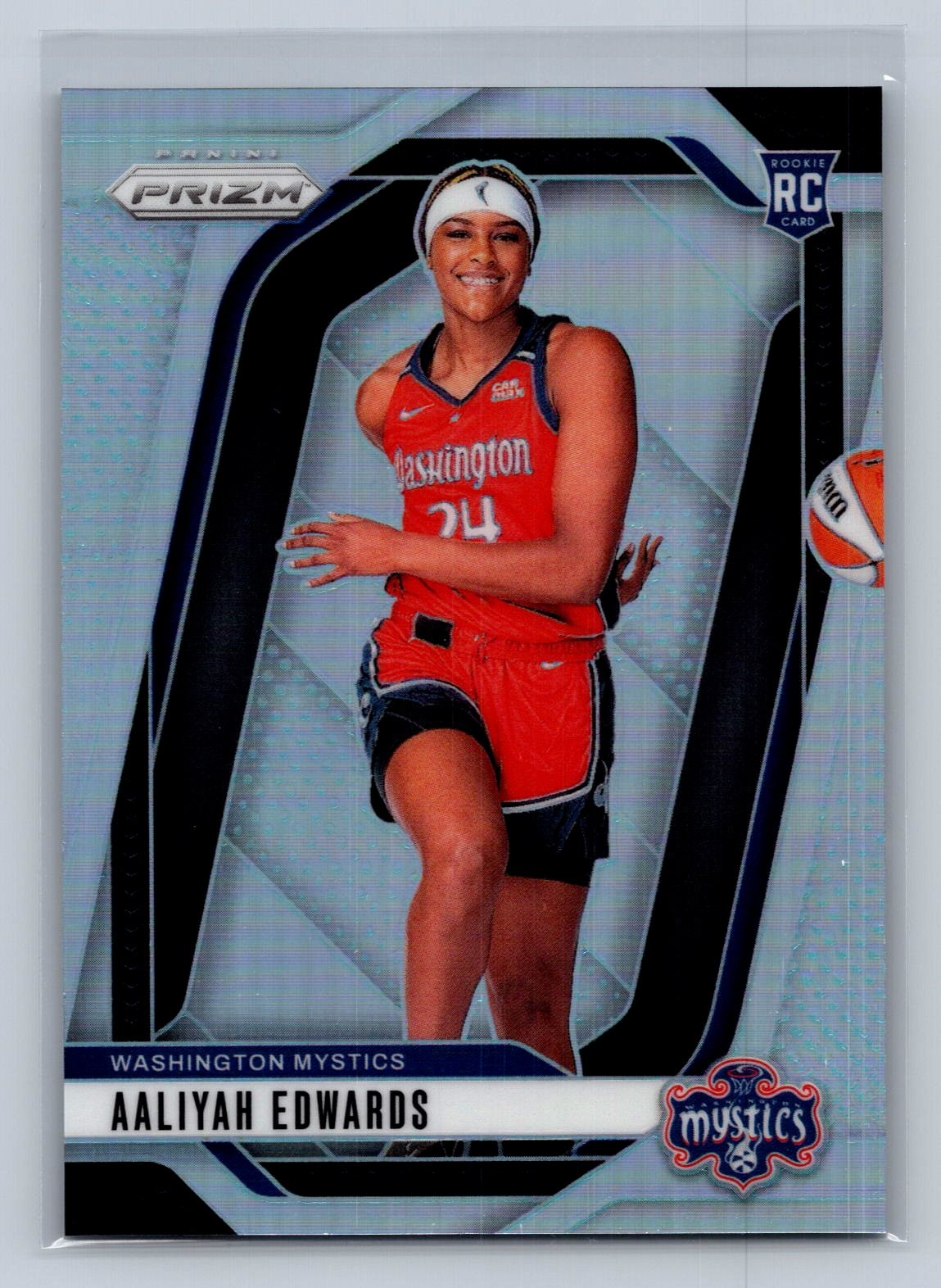 2024 Panini Prizm WNBA Aaliyah Edwards #142 Silver Prizms Washington Mystics