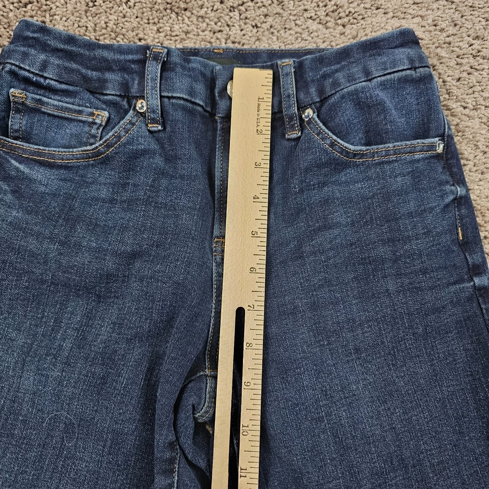 Express Jeans Women Small S Boot Cut Mid Rise Dark Wash Skyscraper Stretch 24x32 - Image 4 of 4