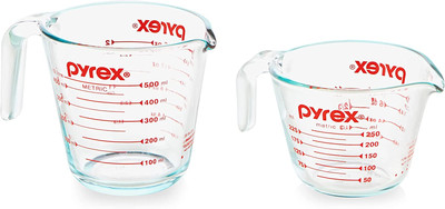 Pyrex Essentials (2-Pack) Glass Measuring Cups Set, (1 & 2 Cup) Measuring Cups f