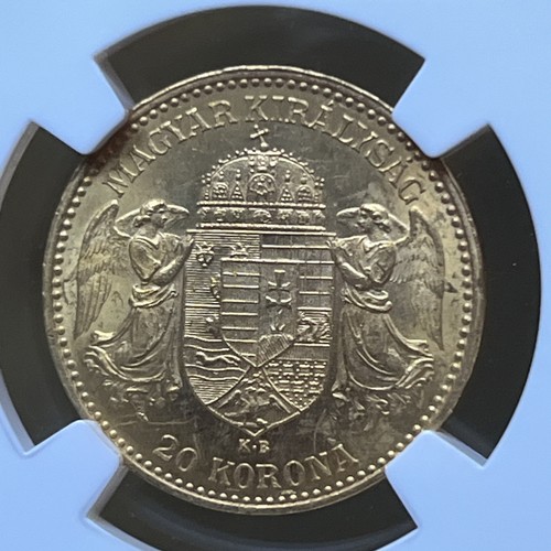 HUNGARY 20 KORONA 1895 KB FRANZ JOSEF GOLD COIN SLABBED NGC MS 62 - Picture 4 of 5