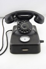 Wählscheibe Post Telefon mit GB Einheiten W48 Gebührenzähler Bakelit schwarz