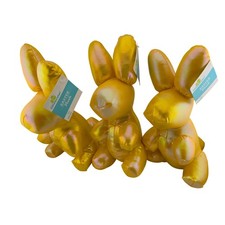 Easter Yellow Glossy Bunny Plush Lot of 3 Way to Celebrate New With Tags