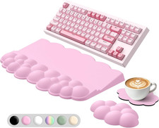 Cloud Wrist Rest with Keyboard Stand, Keyboard Riser with Wrist Pad