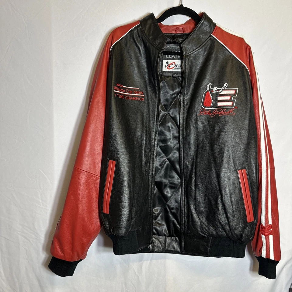 Chaqueta de cuero Wilson talla grande Dale Earnhardt Sr Chase Winston Cup usada Foto 2 de 4