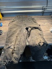 Carhartt Men's Size 40 x 30 R06 Black Duck Bib Overalls Canvas Double Knee USA