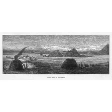 KYRGYZSTAN Khirgiz Homes in Tiggur-Mati - Antique Print 1874
