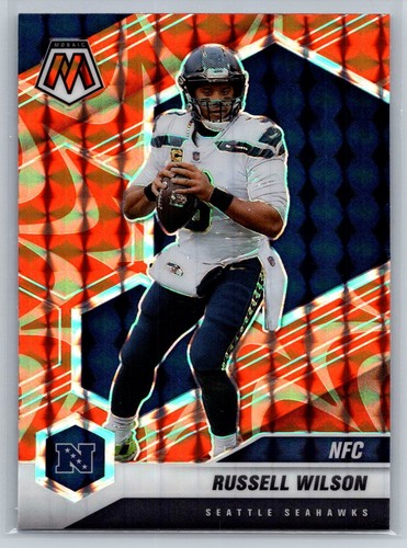 2021 Panini Mosaic #203 Russell Wilson Prizm Reactive Orange