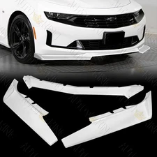 FIT 16-24 CHEVY CAMARO LT LS SS PAINTED WHITE FRONT BUMPER SPOILER SPLITTER LIP