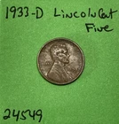1933 D Lincoln Wheat Cent / Penny 1c Fine