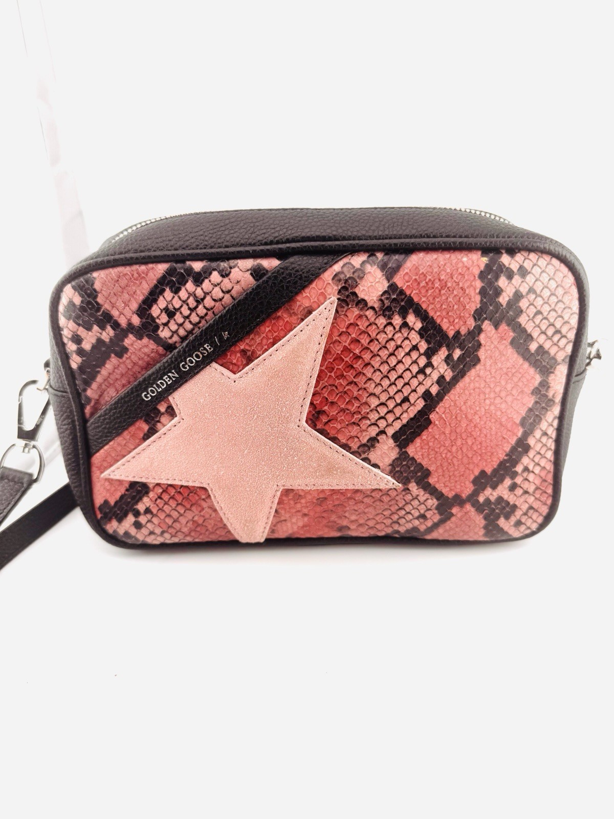 Golden Goose Pink Black Python Star Shoulder Bag … - image 2