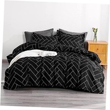 Microfiber Queen Duvet Cover Set, 3 Pieces Ultra Soft Printed Full/Queen Brick