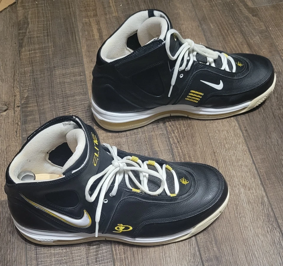 Nike Air Max Jermaine O'Neal PE 360 Elite Ds Hombres Talla 12 Cuero Negro 314185-011 Foto 2 de 4