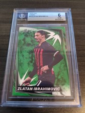 Zlatan Ibrahimovic 2024 Leaf Soccer Green #10 Graded 6 Manchester United 