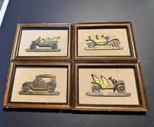 Vtg Car Wall Plaques 1908 Ford Model T 1913 Chevrolet 1908 Buick 1905 Cadillac-4