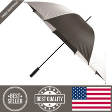 60 Inch Large Golf Rain Umbrella in Black and White for Golf Bag