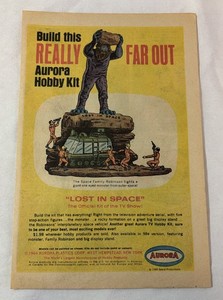 1967 Aurora model kit ad page ~ LOST IN SPACE Robinsons Vs The Cyclops