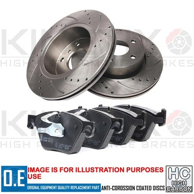 GELOCHTE GERILLTE BREMSSCHEIBEN & BELÄGE VORNE FÜR DODGE CHALLENGER 6.4 SRT8 345mm