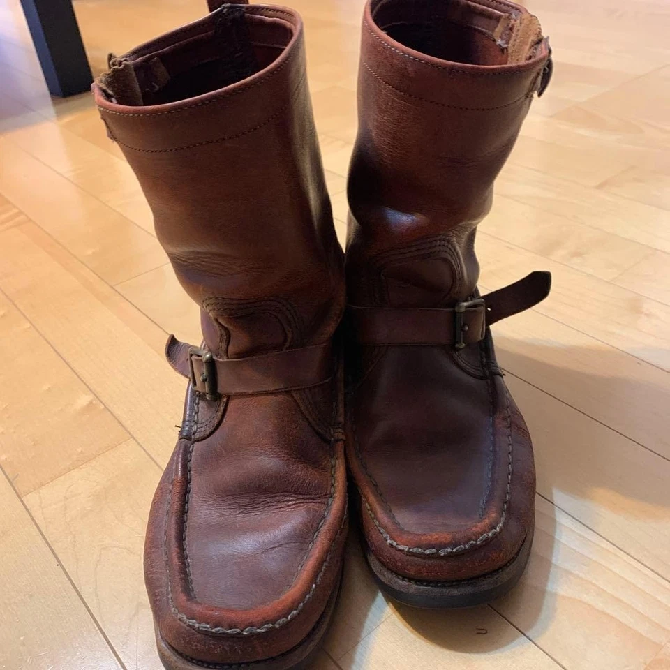 Russell Mocasín Azul Etiqueta Cavalier Botas de Cuero Marrón 7 Hombres 26cm Foto 3 de 4