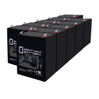 Mighty Max 12V 2.9AH F1 SLA Battery Replaces Duracell Dura12-2.9F - 10 Pack