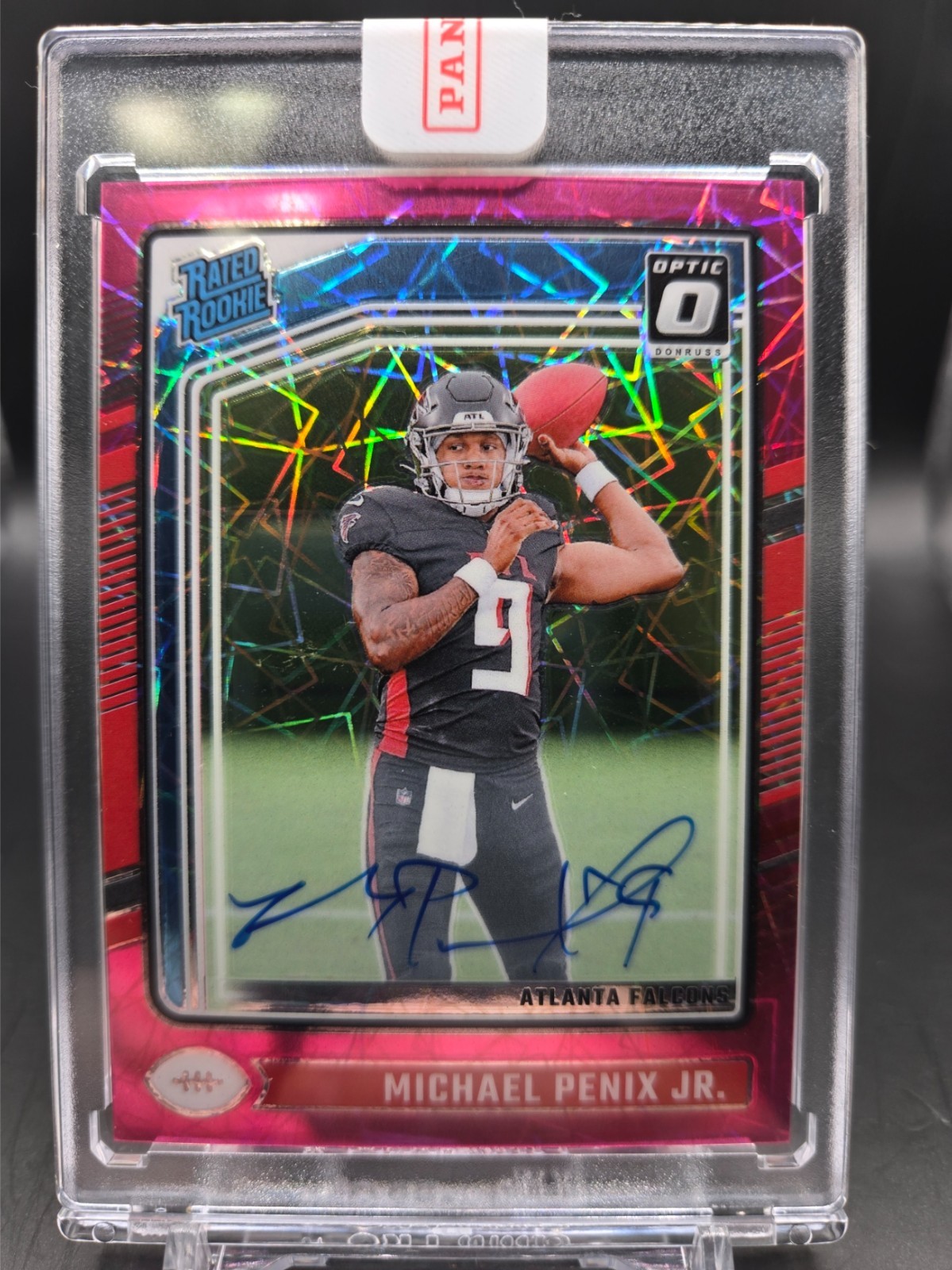 2024 Donruss Optic - Michael Penix Jr #279 - Pink Velocity ON CARD RC Auto 12/50