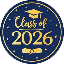 Graduation Stickers 2026 Class of 2026 Stickers, 60PCS 2 Inch Round Envelope