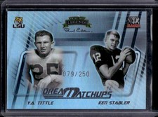 2008 Press Pass Legends Bowl Edition YA Tittle Ken Stabler Dream Matchups #/250