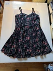 Women Torrid black W/Flowers Sleeveless adjustable strap Elastic Back Dress SZ 2