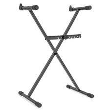 Digital Piano Stand, Single X Style, Black, Capacity 100 lb Durable Support