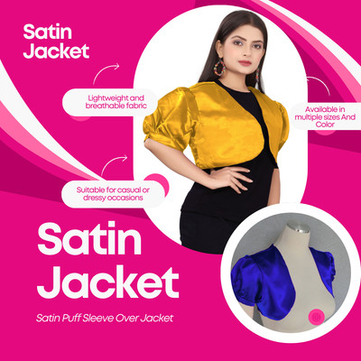 Satin Cropped Bolero Koti Kurzarm Damen Bolero Cardigan Bolero Jacke S109