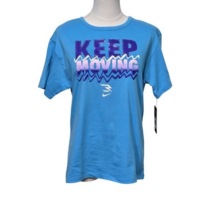Nike 3BRAND Shirt Girls XL Blue Keep Moving Russell Wilson Tee Youth Graphic Top
