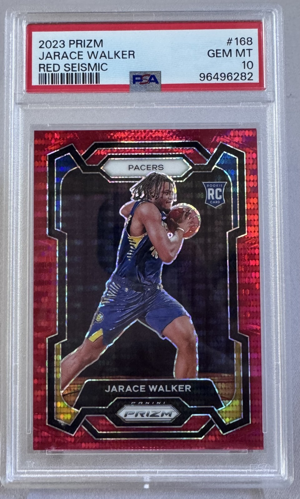 2023-24 Prizm Jarace Walker RED SEISMIC /299 #168 PSA 10 GEM MINT RC – Pacers