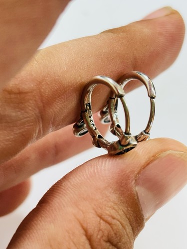 Insoliti orecchini a mezzaluna in argento con zaffiri multicolori - Foto 3 di 3
