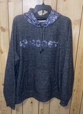 Hooey Men's XL Lock-Up Grey Logo Hoodie Contrast Aztec Print