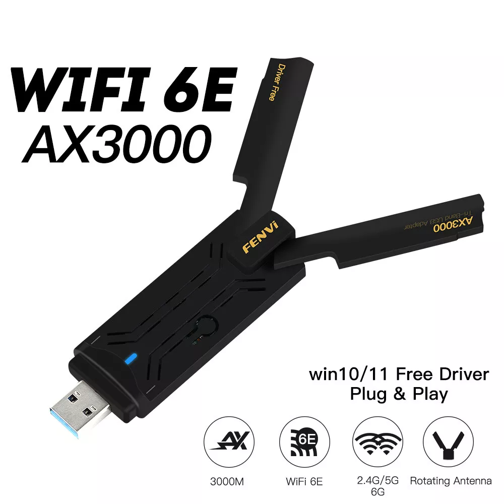 AX3000 WiFi 6E USB Wifi Adapter 2.4G/5G/6Ghz Wireless Network USB3