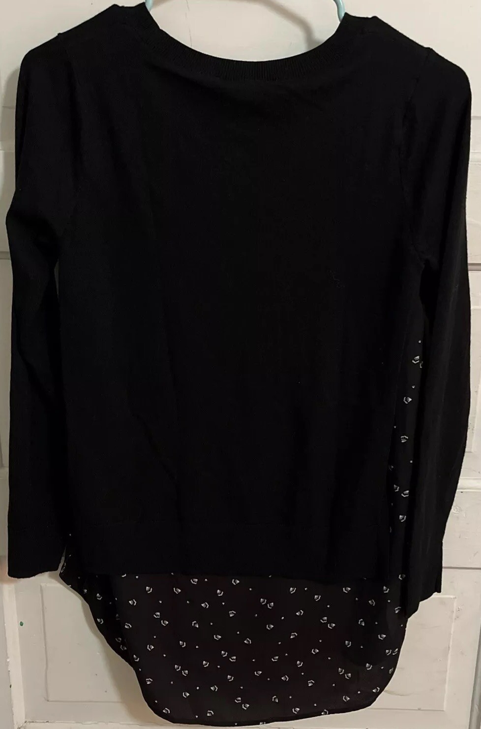 LOFT AnnTaylor Black Sweater Shell Pattern Size S… - image 12