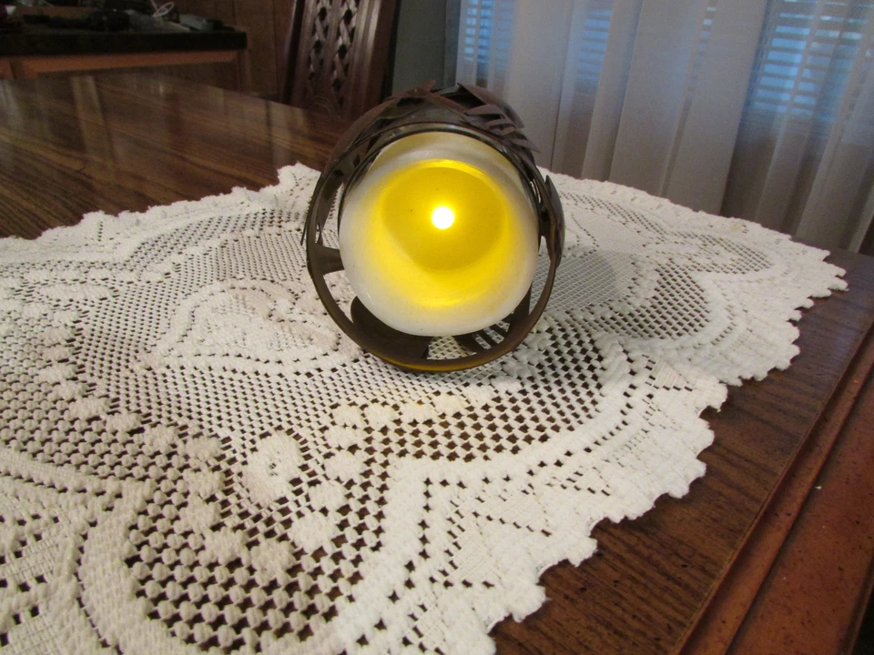 Batería VELA con HORQUILLA Y CUCHARA SOPORTE METÁLICO inserto cristal transparente (apagado E) Foto 3 de 4