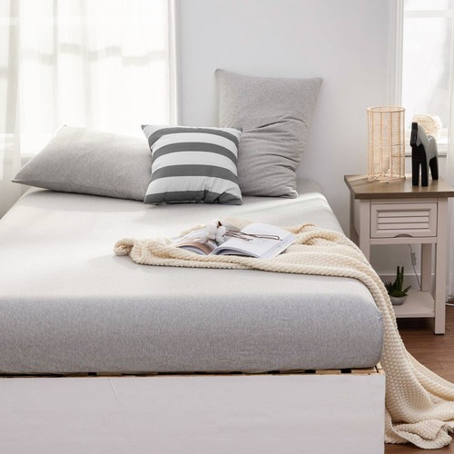 Cotton Jersey Knit Fabric 4 Piece Stretchy Bed Sheet Set Twin XL/Queen/King Size - Picture 104 of 114