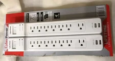 Cyber Power 2 Surge  Protectos 7 Outlets 2 USB Charge Ports  Power Adaptor Br N0