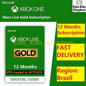 Xbox Live Gold 12 Month Membership Xbox One 360 Brazil Vpn Required 885370612769 Ebay