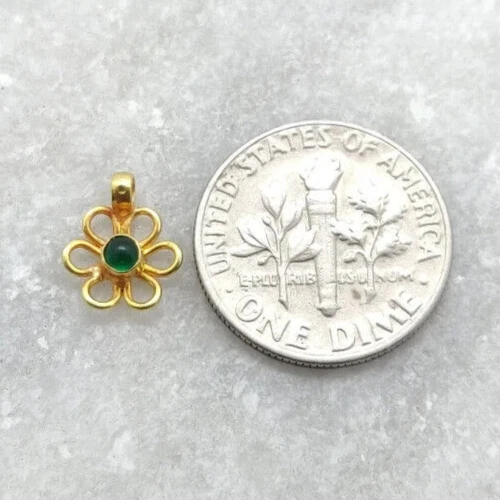 18k Yellow Gold Floral Style Charm Pendant Findings DIY Jewelry Finding Supplies - Image 3 of 4
