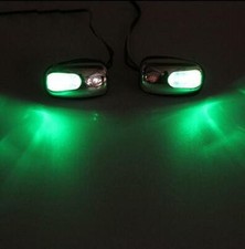 Car 12v Green Led Windshield Washer Nozzle Sprinkler Squirter Decoration Jet