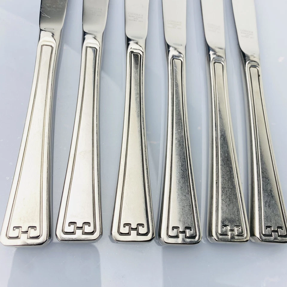 Gorham Design Studio Japan Classic Key 6 Dinner Knife 18/8 Black Inlay 9 1/4" - Image 2 of 4